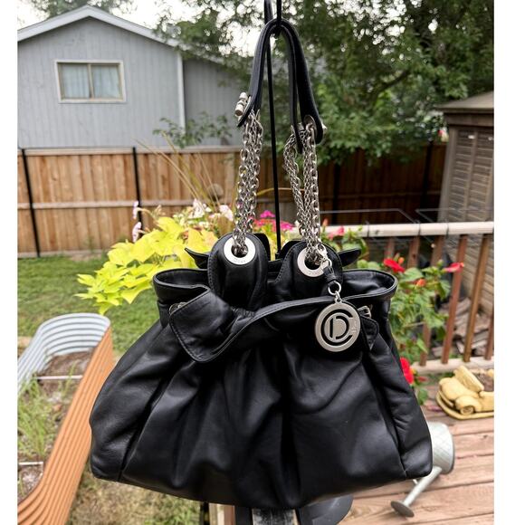 Christian Dior Handbags - Dior La Trente Black Lambskin Leather With pink interior EUC